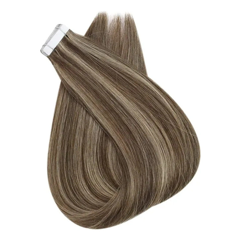 Cabello Natural 100% Humano 50cm Cintas Adhesivas, 10uds.