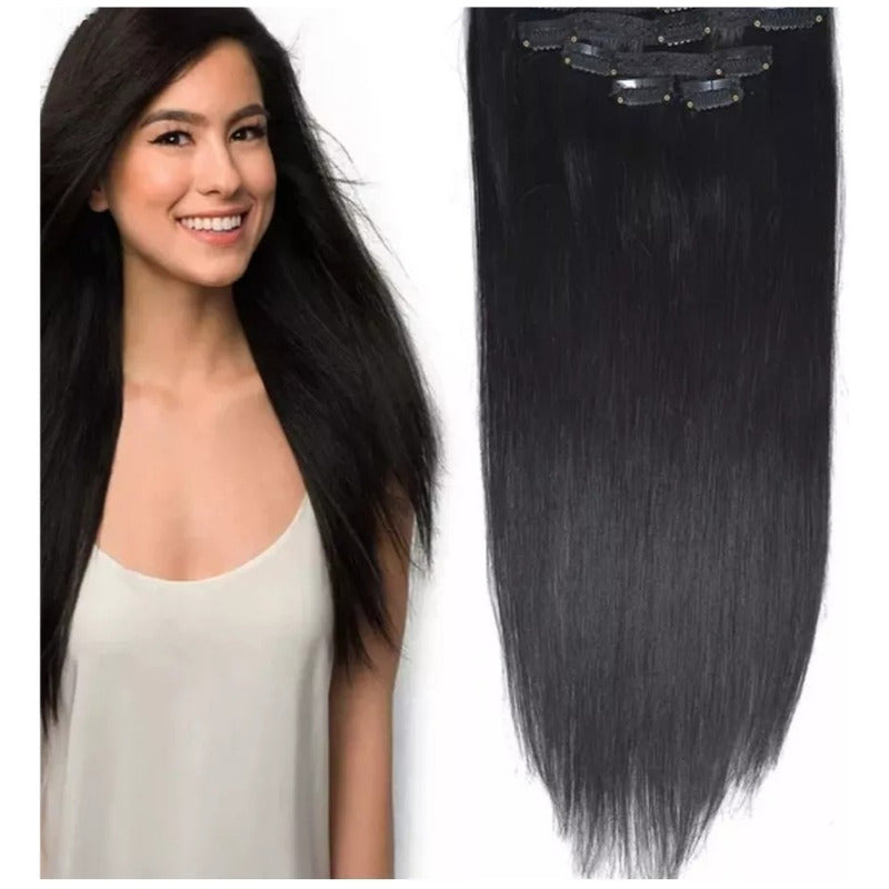 Lace Clip Cortinas De 60cm, Cabello Natural 100% Humano...