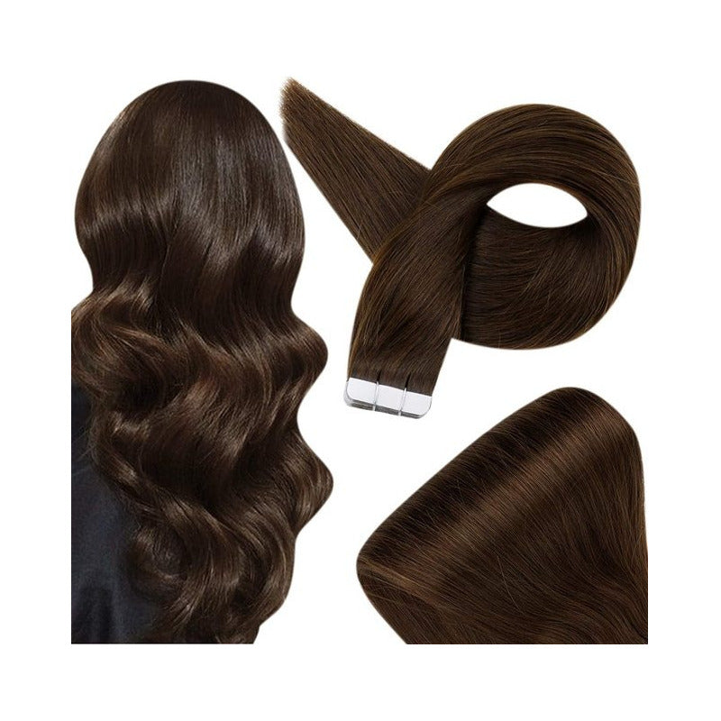 Cabello Natural 100% Humano 60cm Cintas Adhesivas, 10uds.