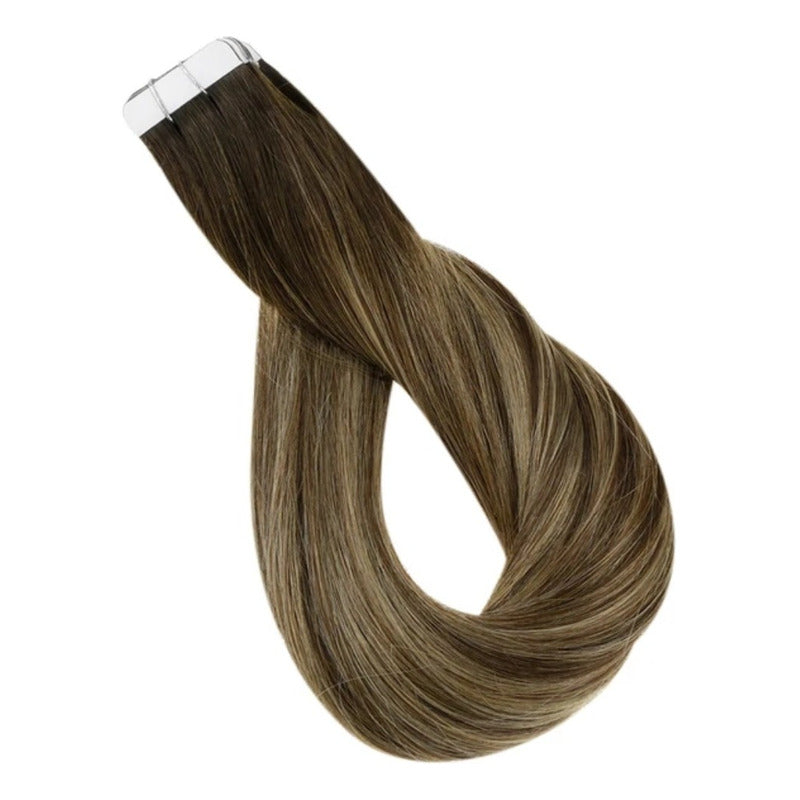 Cabello Natural 100% Humano 50cm Cintas Adhesivas, 10uds.
