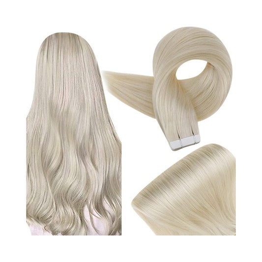 Cabello Natural 100% Humano 50cm Cintas Adhesivas, 10uds.