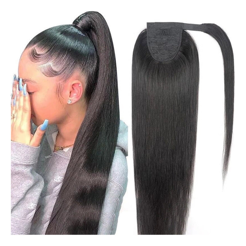 Extension Cabello Natural 100% Humano Cola De Caballo 61 Cm