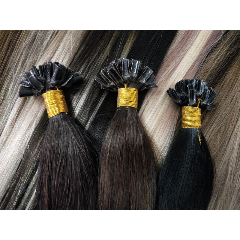 Fusión Cabello Natural 100% Humano, 25 U-tip De Queratina