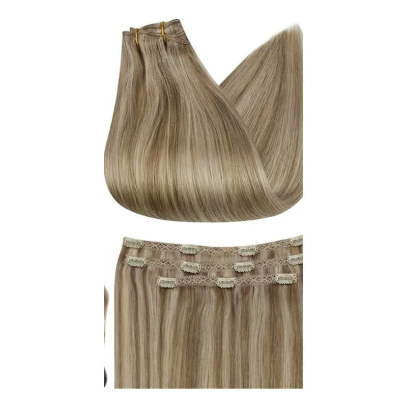 Lace Clip, Cortinas De 51cm, Cabello Natural 100% Humano