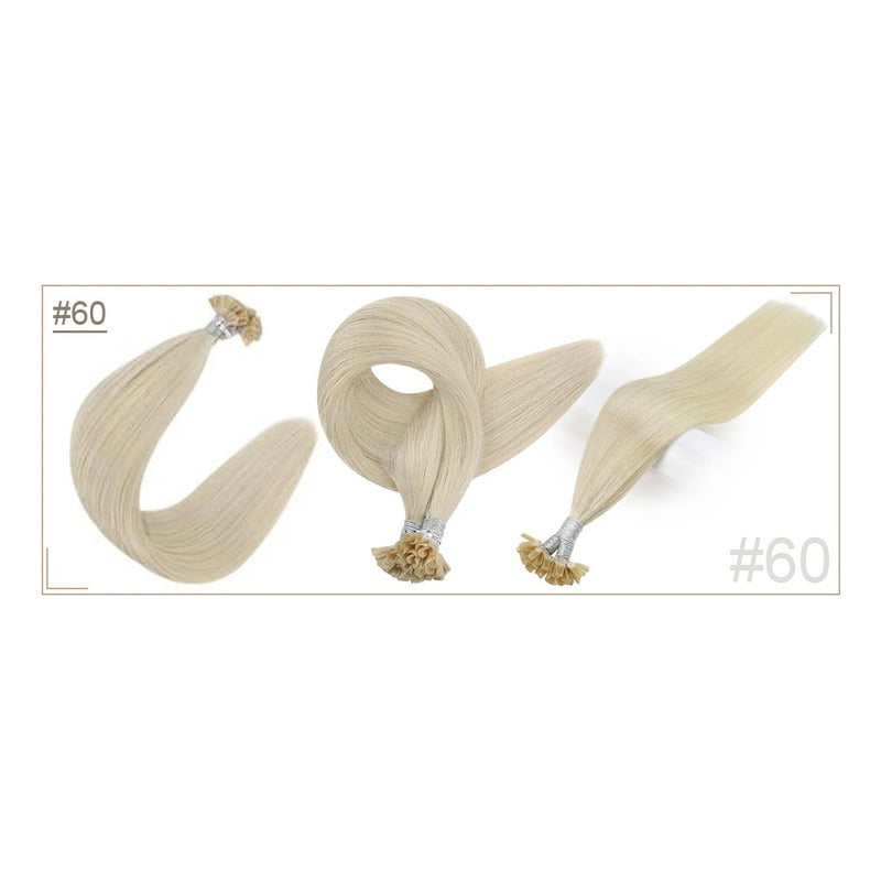 Fusión Cabello Natural 100% Humano, 25 Mechas Con Queratina