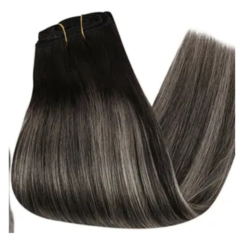 Lace Clip, Cortinas De 51cm, Cabello Natural 100% Humano