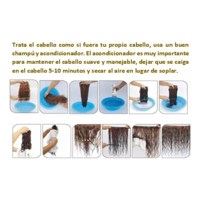 Lace Clip Cortinas De 60cm, Cabello Natural 100% Humano...