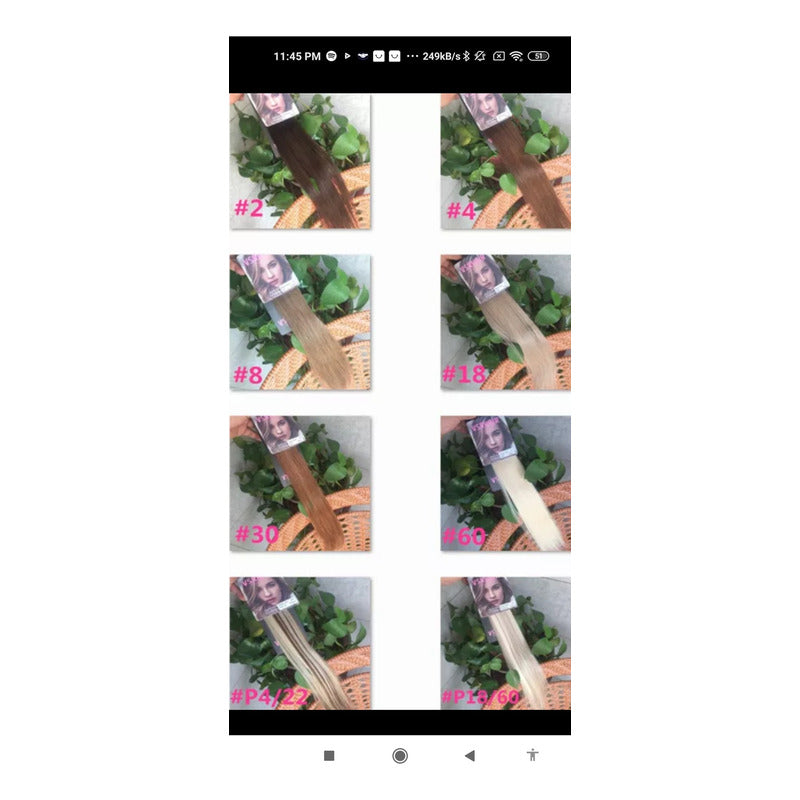 Cabello Natural 100% Humano 60cm Cintas Adhesivas, 20uds.