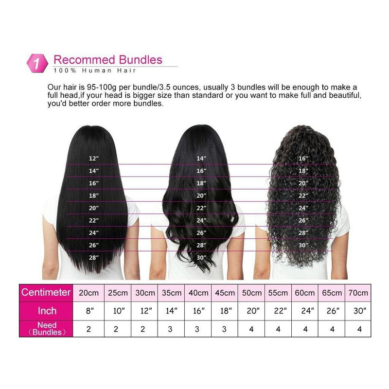 Peluca, Cabello Natural 100% Humano 24 Pulgadas Lace Frontal