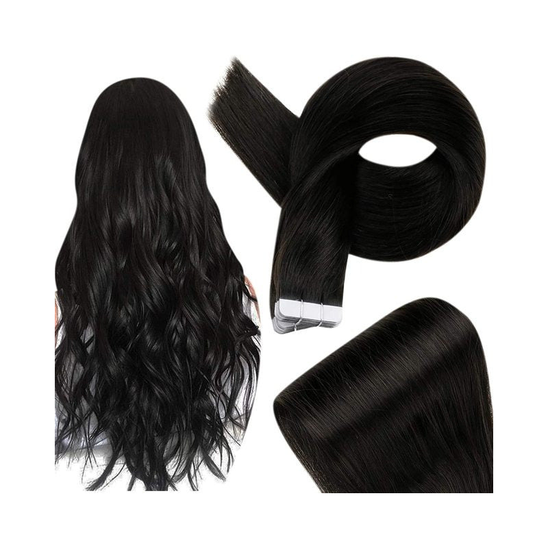 Cabello Natural 100% Humano 60cm Cintas Adhesivas, 10uds.