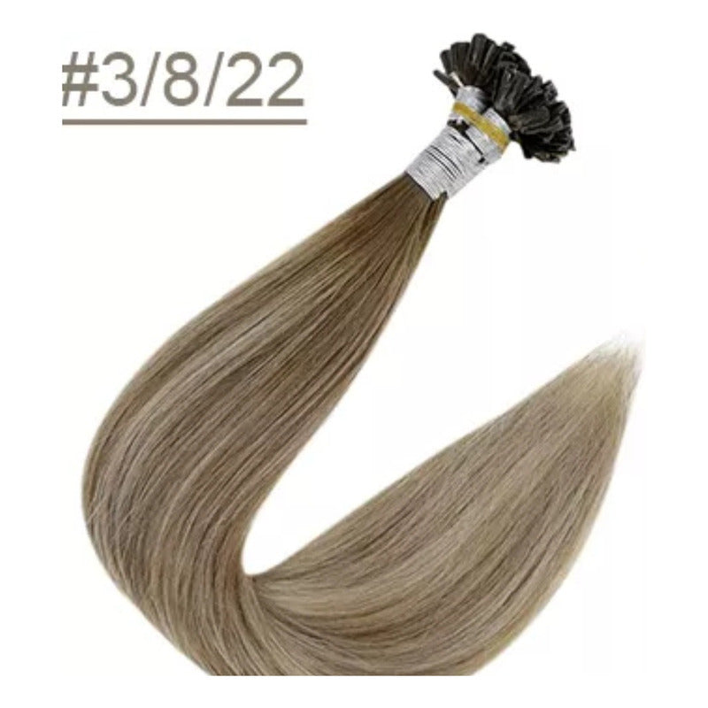 Fusión Cabello Natural 100% Humano, 25 Mechas Con Queratina