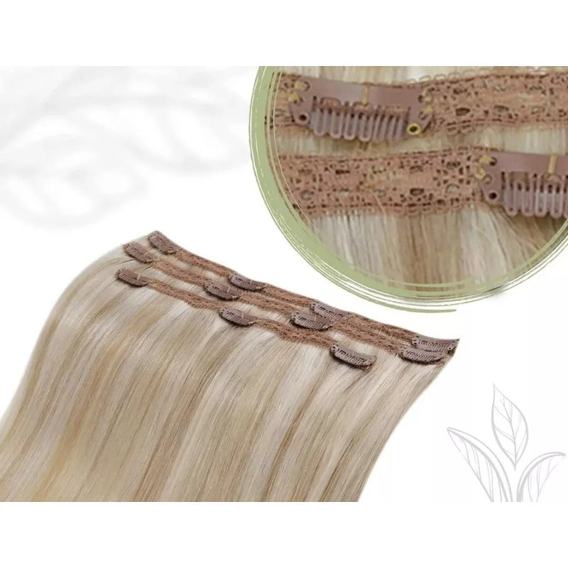 Lace Clip Cortinas De 60cm, Cabello Natural 100% Humano...