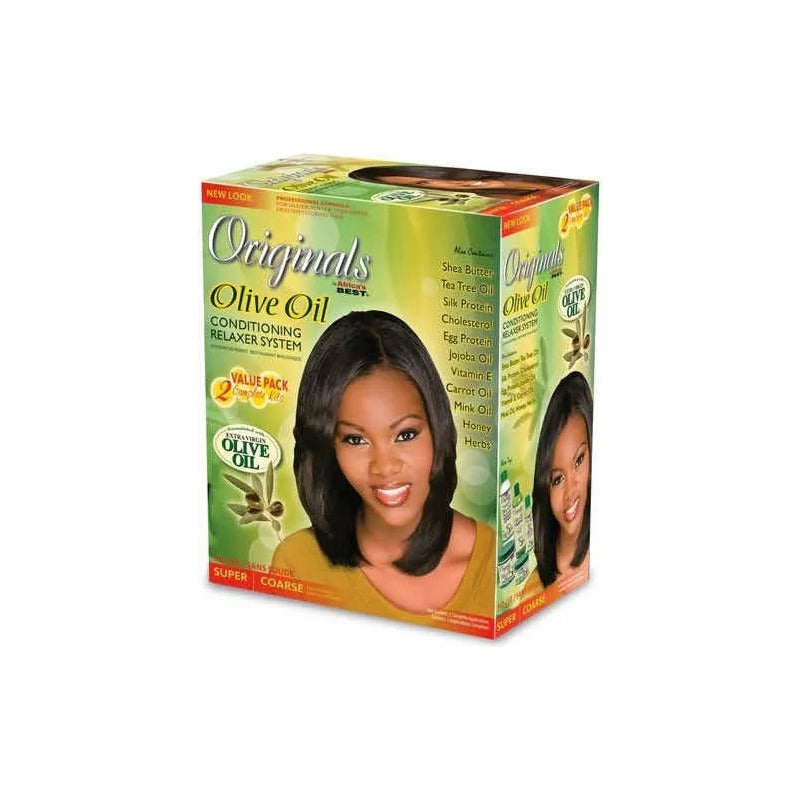 Organic Olive Oil, Crema Alisador Para Pelo Super Kit Doble.