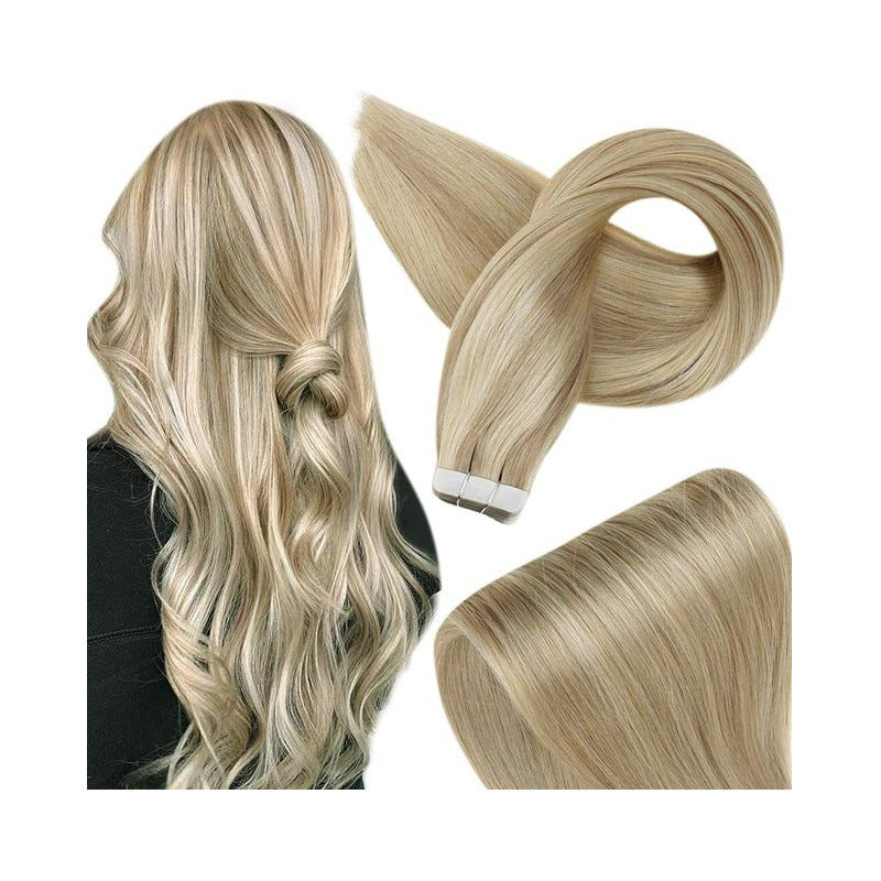 Cabello Natural 100% Humano 60cm Cintas Adhesivas, 10uds.